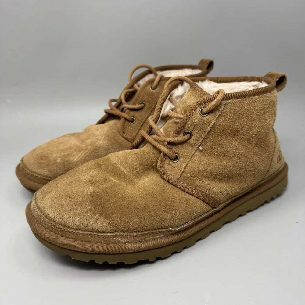 UGG Neumel 3236 Chukka Ankle Boots Chestnut Suede Men's Size 11 Warm Lined